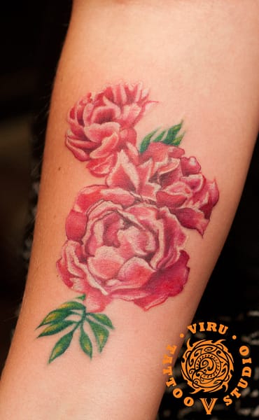 peony color tattoo